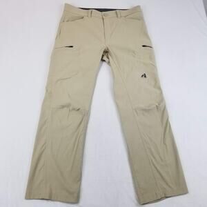 Eddie Bauer First Ascent Pants Mens 34x30 Tan Nylon Hiking Outdoor Stretch